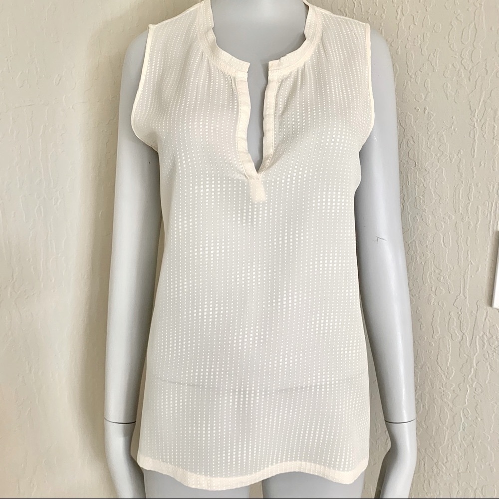 L’AGENCE 100% Silk Creme Ivory Sleeveless Blouse - Picture 10 of 14
